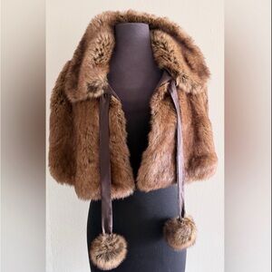 GLAMOROUS FAUX FUR COAT LUXURY FUR JACKET STOLE BEAUTIFUL LOOK